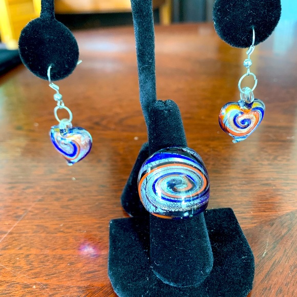 Artisan Art Glass Jewelry Set - Picture 1 of 9